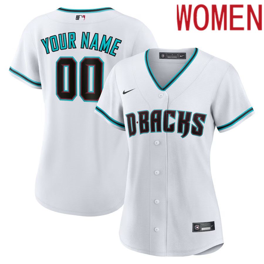 Women Arizona Diamondbacks Nike White Home Replica Custom MLB Jersey->arizona diamondback->MLB Jersey